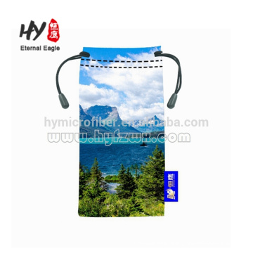 Hot selling eyeglass pouch, microfiber drawstring camera bag, neoprene eyeglasses/sunglasses pouch/ bag/cases for sublimation